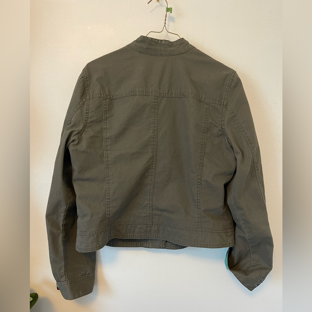 Nanette Lepore L’Amour Olive Moto Jacket XL - Utility Chic Indie Sleaze - Picture 2 of 6